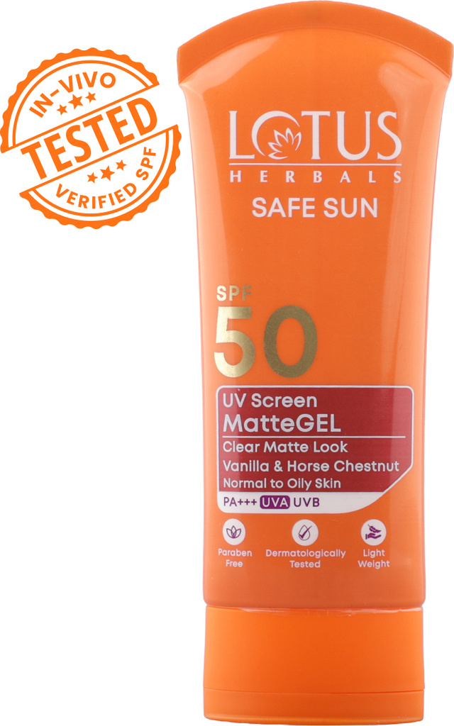 lotus herbals sunscreen spf 50 pa safe sun uv screen matte gel