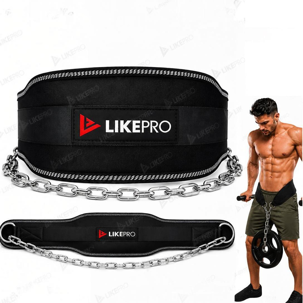 LIKEPRO Dip Belt for Pull Ups & Dips with Chain – Heavy Duty 6 Inch Wide Weight Lifting Belt