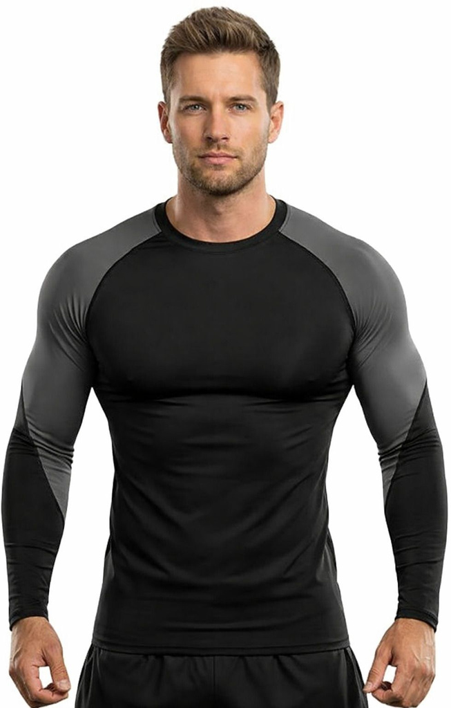 NEVER QUIT Colorblock Men Round Neck Black, Grey T-Shirt
