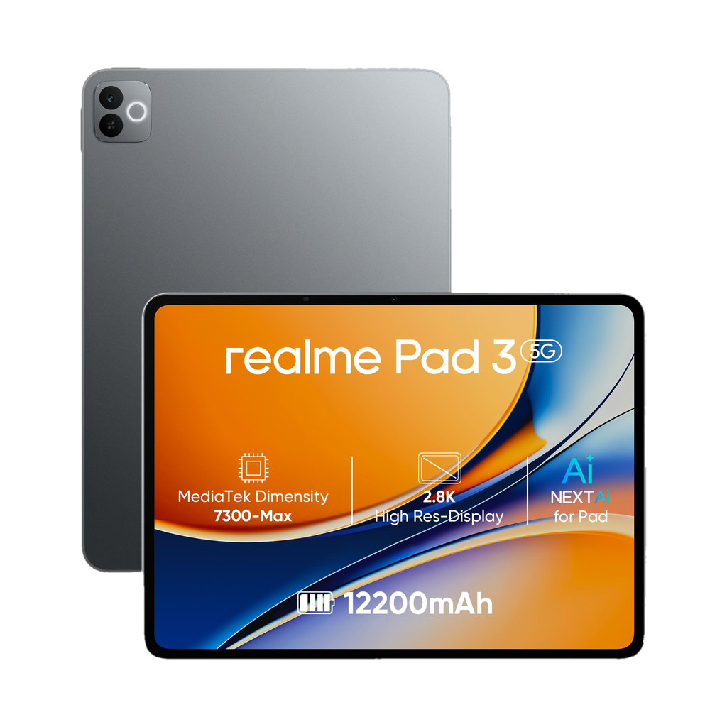 realme pad 3 biggest battery segment 8 gb ram 128 rom 11 6 inch wi fi only mediatek dimensity 7300 max tablet space grey
