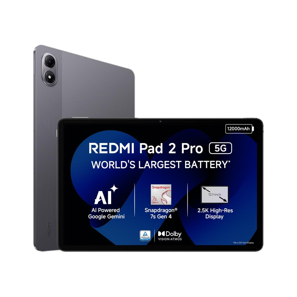 REDMI Pad 2 Pro 5G 8 GB RAM 128 GB ROM 12.1 inch with Wi-Fi+5G Gaming Qualcomm Snapdragon 7s Gen 4 Tablet (Graphite Grey)