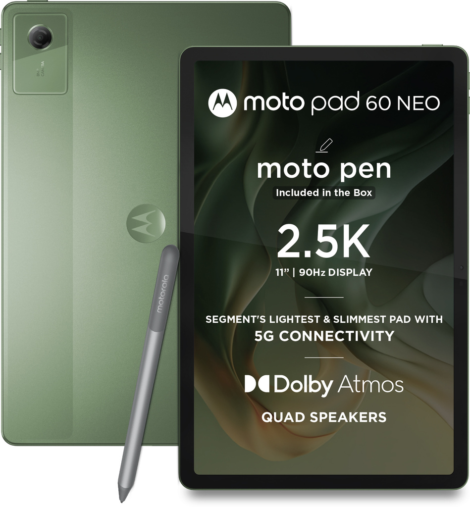 MOTOROLA Pad 60 Neo 4 GB RAM 128 GB ROM 11 inch with Wi-Fi+5G MediaTek Dimensity 6300 Tablet (Bronze Green)