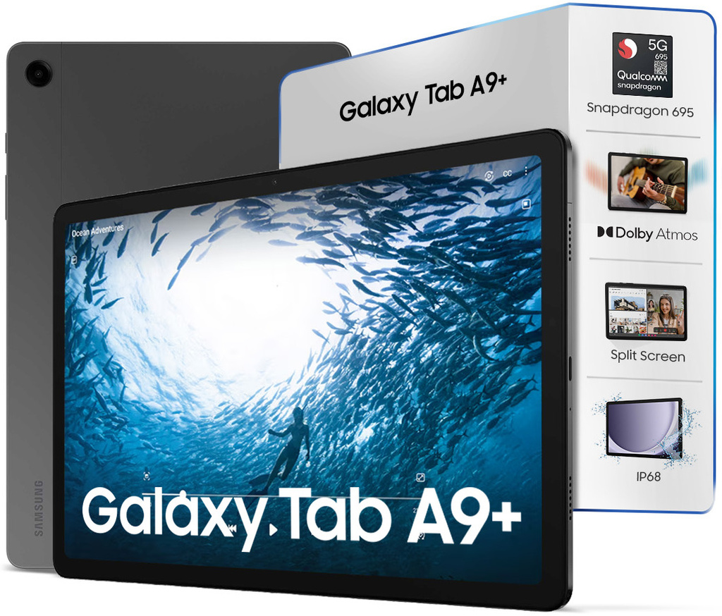 Samsung Galaxy Tab A9+ 8 GB RAM 128 GB ROM 11.0 inch with Wi-Fi+5G Qualcomm Snapdragon 695 Tablet (Graphite)