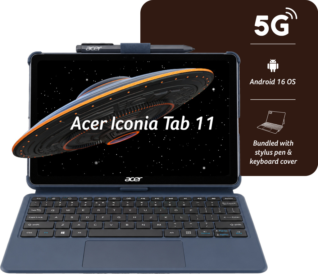 Acer Iconia Tab iM11 with Stylus Pen + Keyboard 8 GB RAM 256 GB ROM 10.95 inch with Wi-Fi+5G Gaming MediaTek 8755 CPU – Octa core Up to 2.4 Ghz Tablet (Slate Grey)
