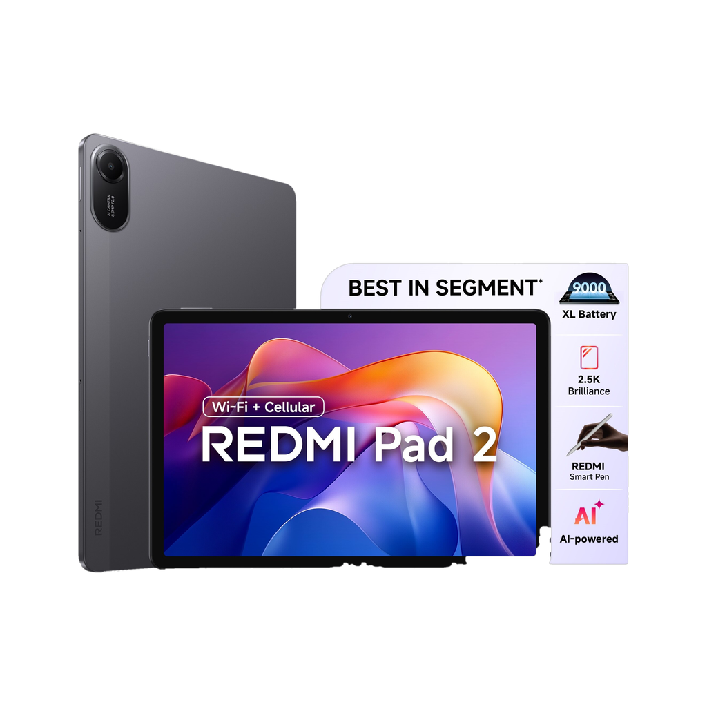 REDMI Pad 2 6 GB RAM 128 GB ROM 11.0 inch with Wi-Fi+4G Gaming MediaTek Helio G100-Ultra processor Tablet (Graphite Grey)