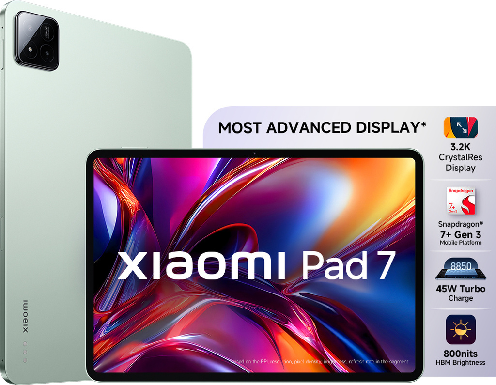 Xiaomi Pad 7 12 GB RAM 256 GB ROM 11.17 inch with Wi-Fi Only Gaming Qualcomm Snapdragon 7+ Gen 3 Tablet (Sage Green)