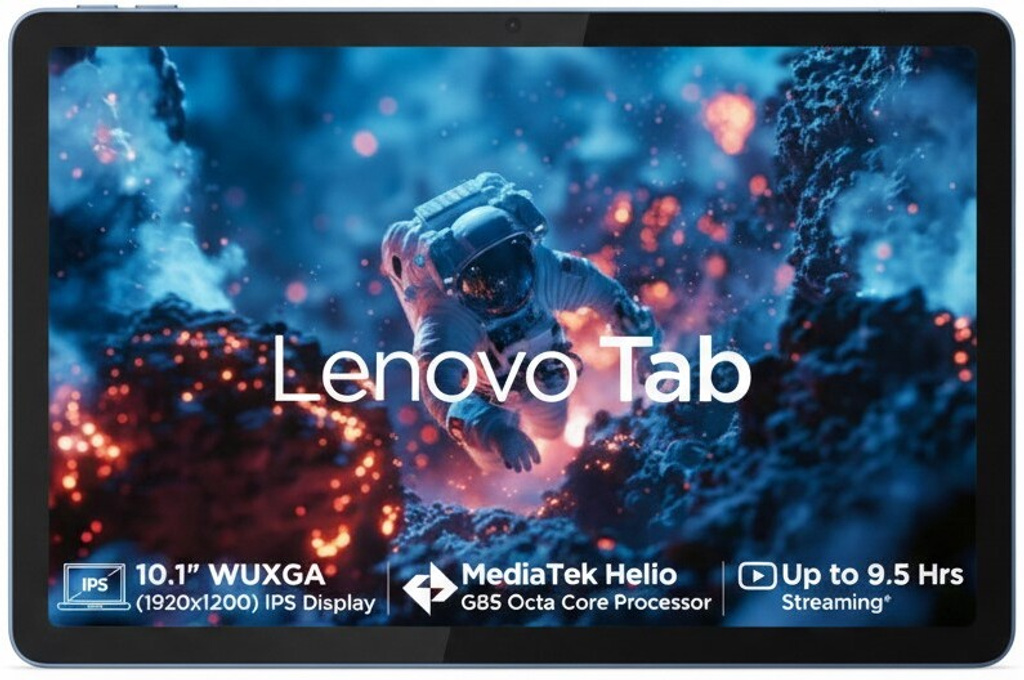 Lenovo Tab 4 GB RAM 64 GB ROM 10.1 inch with Wi-Fi Only MediaTek Helio G85 (8C, 2x A75 @2.0GHz + 6x A55 @1.8GHz) Tablet (Polar Blue)