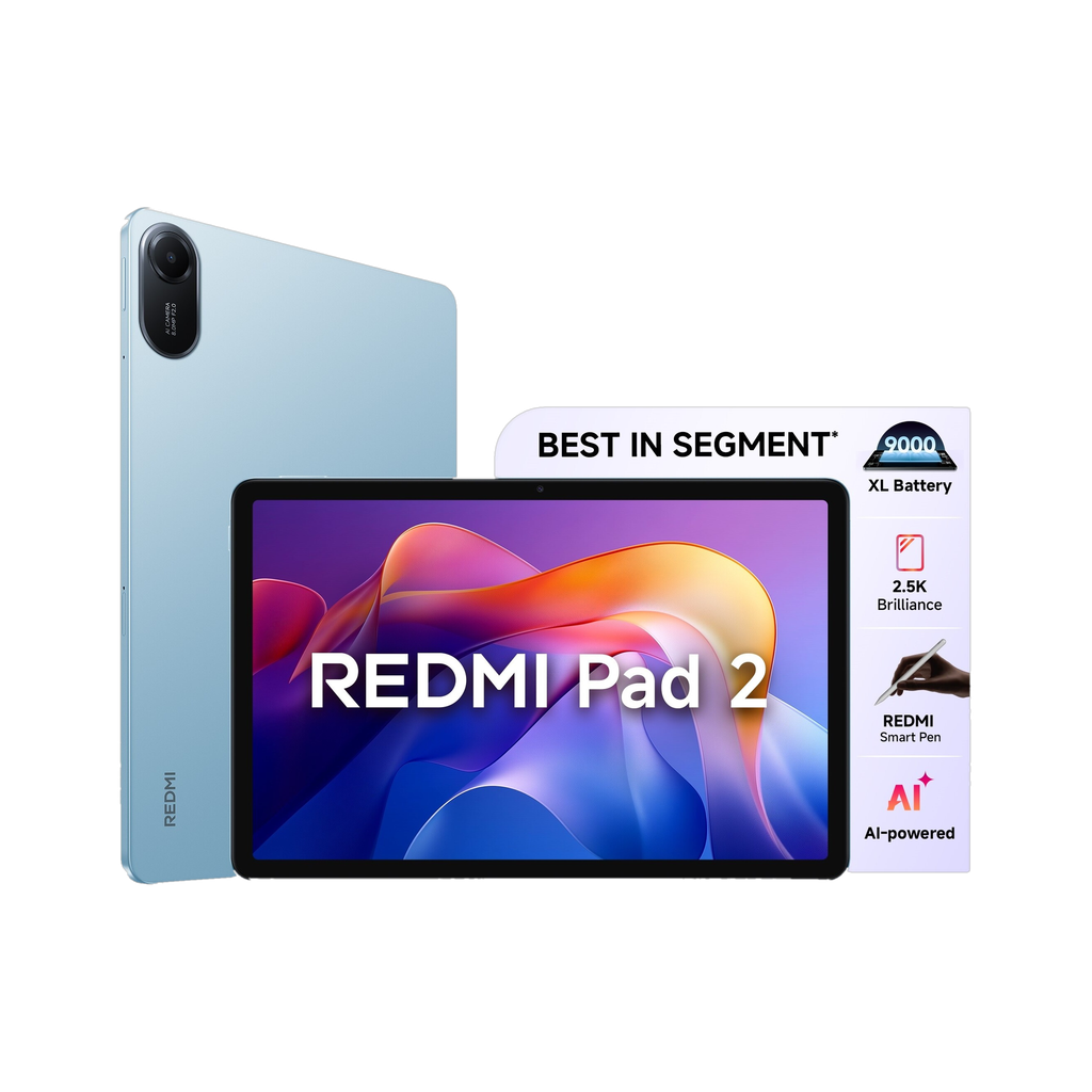REDMI Pad 2 4 GB RAM 128 GB ROM 11.0 inch with Wi-Fi Only Gaming MediaTek Helio G100-Ultra processor Tablet (Sky Blue)