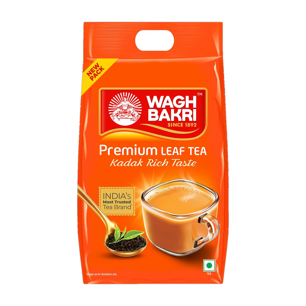 Waghbakri Premium Assam Leaf Tea Bold, Aromatic Kadak Chai Tea Pouch