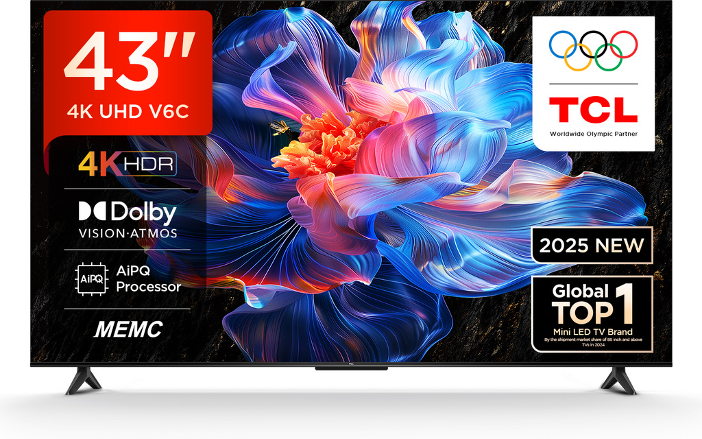 tcl 108 cm 43 inch ultra hd 4k led smart google tv memc dolby vision atmos hva panel metallic bezel less
