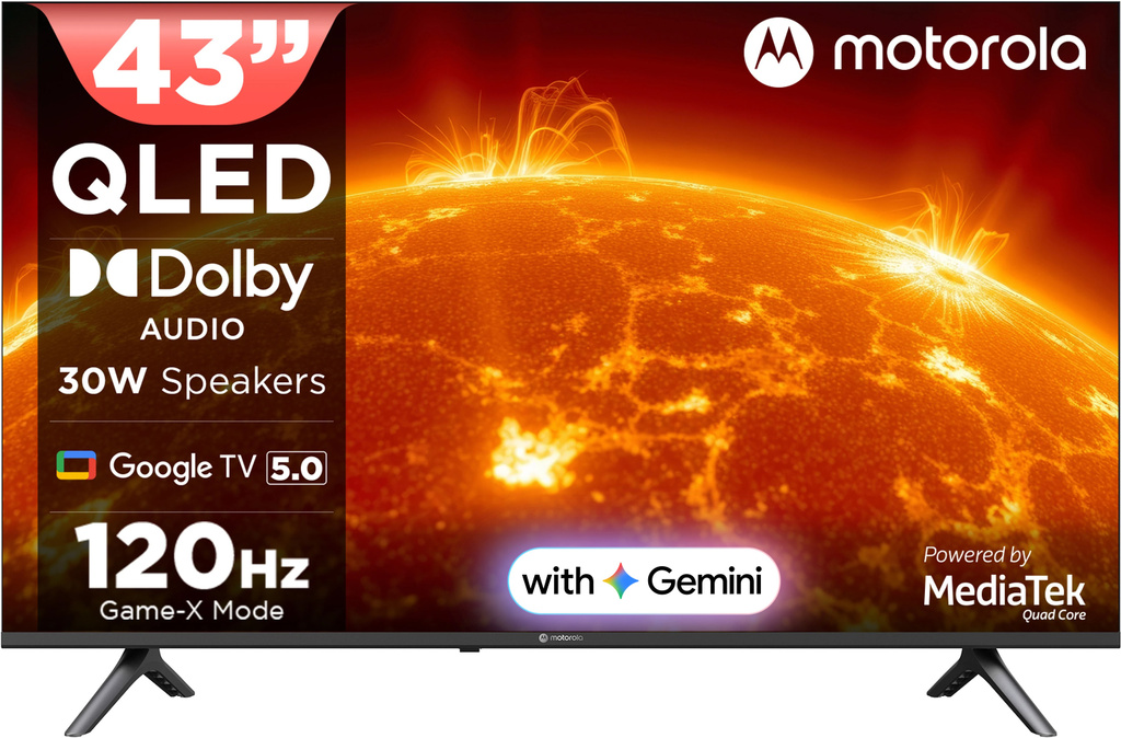 108 cm (43 inch) QLED Ultra HD (4K) Smart Google TV 2025 Edition with 5.0 OS, 30 W speaker, 120Hz Game accelerator, and Dolby Audio (43UHDGQMWSDQ)