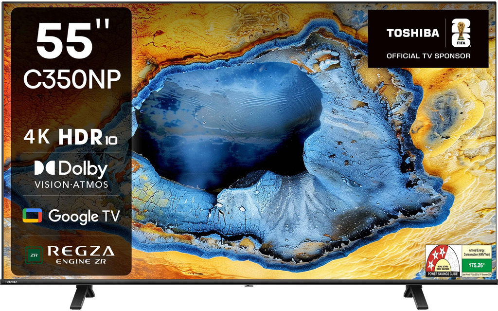 TOSHIBA C350NP 139 cm (55 inch) Ultra HD (4K) LED Smart Google TV with Dolby Vision Atmos and REGZA Engine ZR