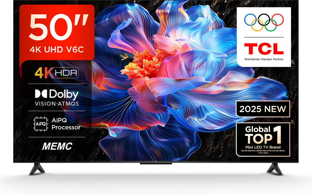tcl 126 cm 50 inch ultra hd 4k led smart google tv memc dolby vision atmos hva panel metallic bezel less