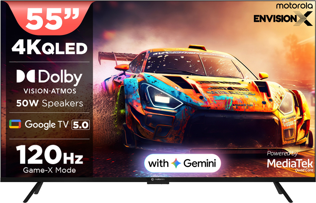 MOTOROLA 140 cm (55 inch) QLED Ultra HD (4K) Smart Google TV 2026 Edition