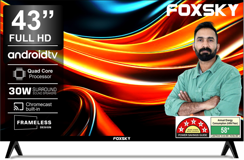 Foxsky 109 cm (43 inch) Full HD LED Smart Android TV