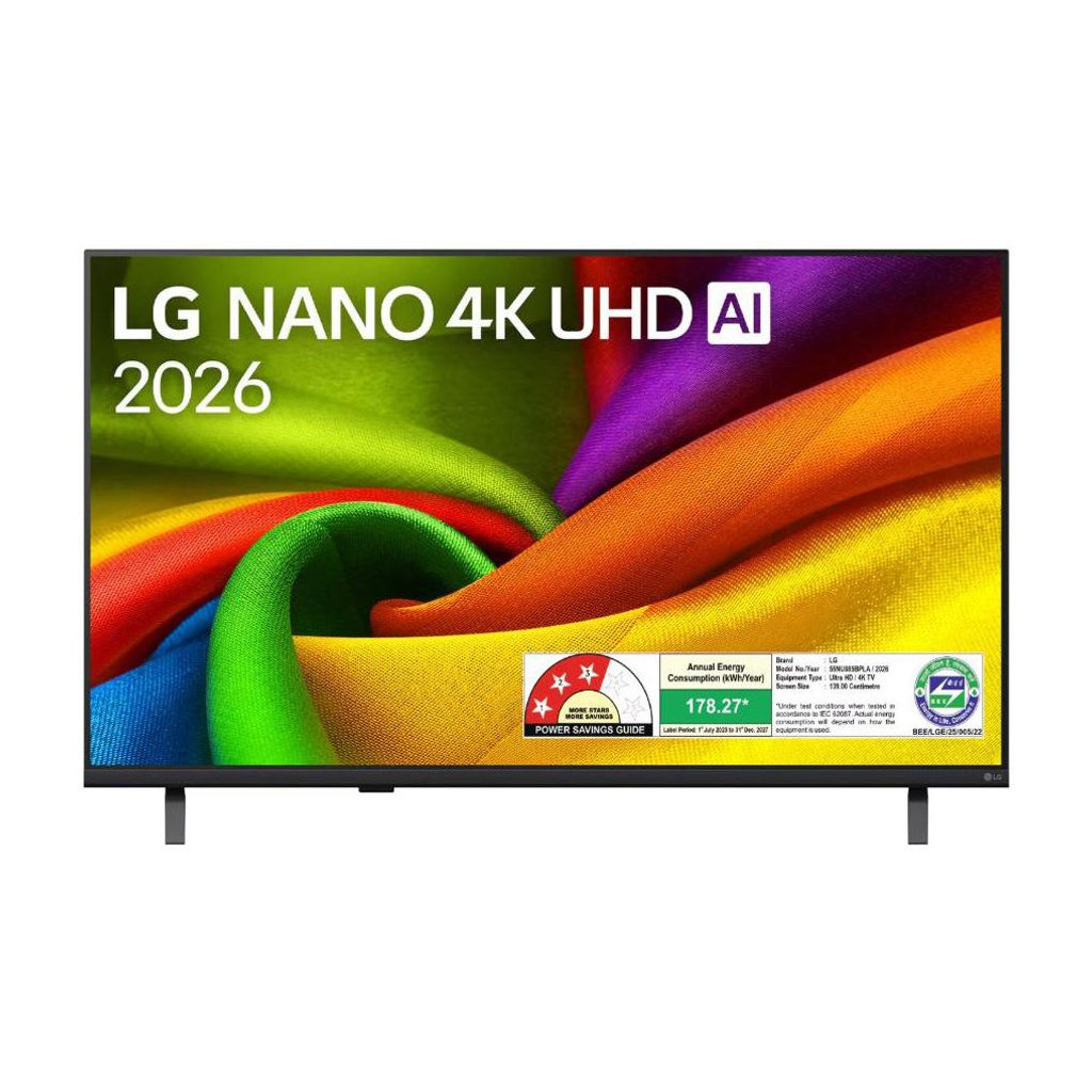 LG 139 cm (55 inch) Ultra HD (4K) NanoCell Smart WebOS TV with NANO 4K AI UHD TV with α7 AI Processor 4K Gen9, with HDR10 Pro 2026