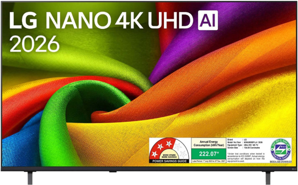 LG 164 cm (65 inch) Ultra HD (4K) NanoCell Smart WebOS TV 2026 Edition with NANO 4K AI UHD TV 65NU885BPLA with α7 AI Processor 4K Gen9, with HDR10 Pro 2026