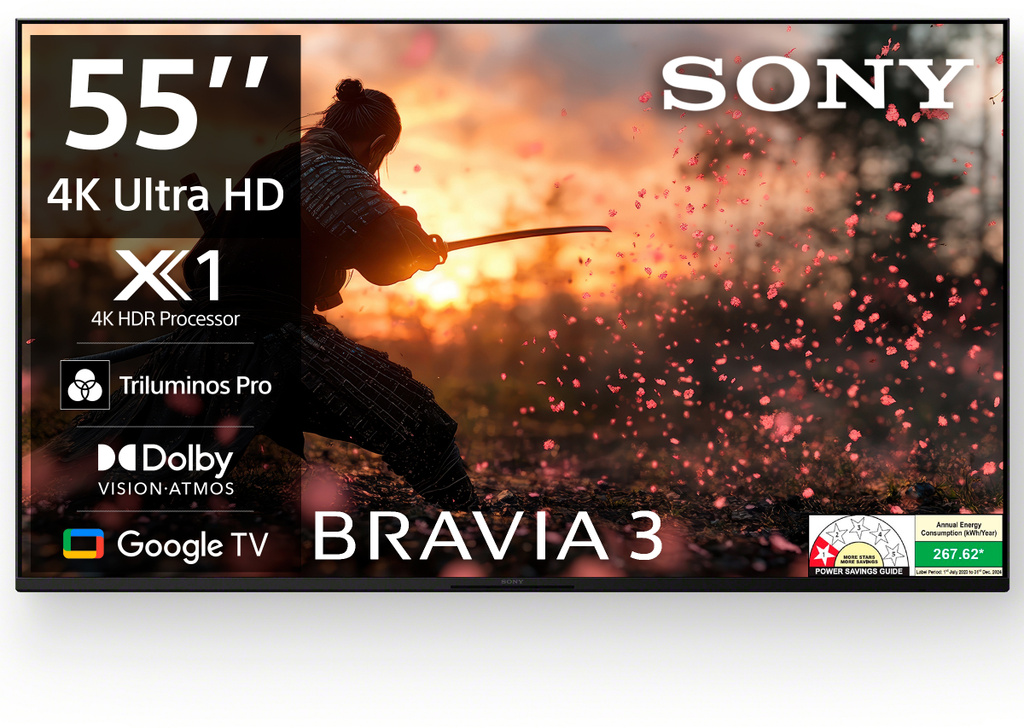 SONY Bravia 3 138.8 cm (55 inch) Ultra HD (4K) LED Smart Google TV with Dolby Vision| Dolby Atmos | Feature for Playstation 5