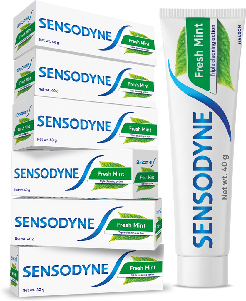 SENSODYNE Fresh Mint Toothpaste Combo Pack for daily sensitivity protection, PO 6 (40gm*6) Toothpaste