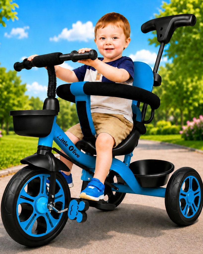 Little Olive Kiddie Kart Tricycle - Safe, Sturdy, And Stylish Ride-On Toy For Kids, Ages 2-5 Tricycle