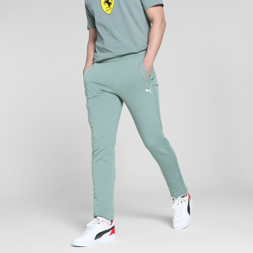 puma solid men green track pants