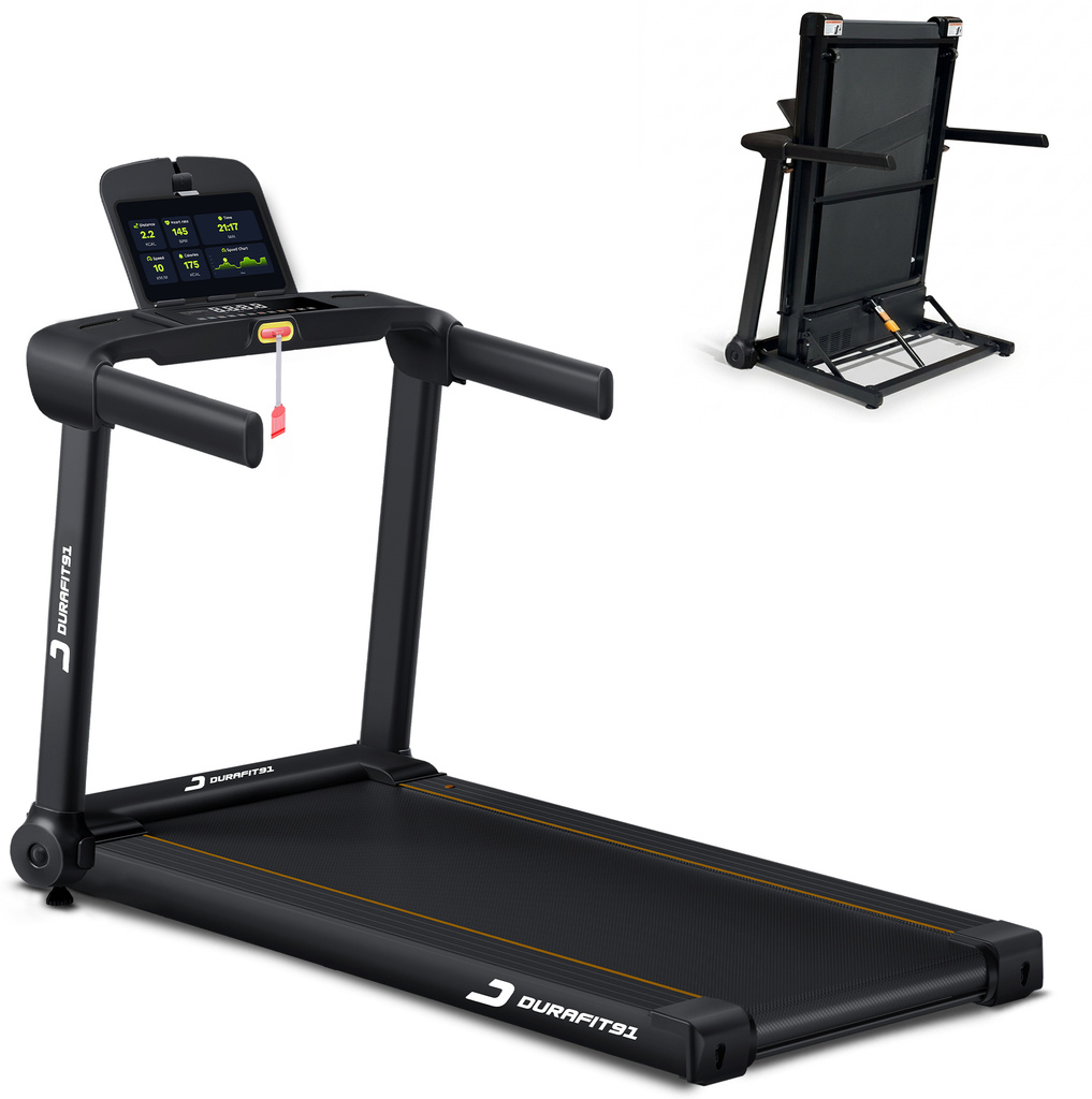 durafit racer 5hp bldc peak 16km speed hydraulic foldable home use treadmill max weight 120 kg