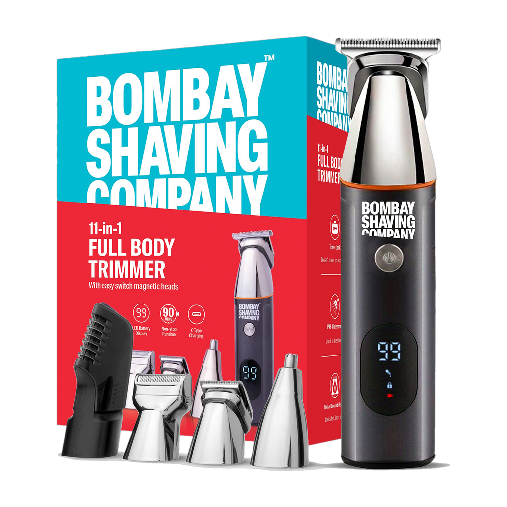 BOMBAY SHAVING COMPANY 11-in-1 full body trimmer Fully Waterproof Trimmer 90 min  Runtime 3 Length Settings