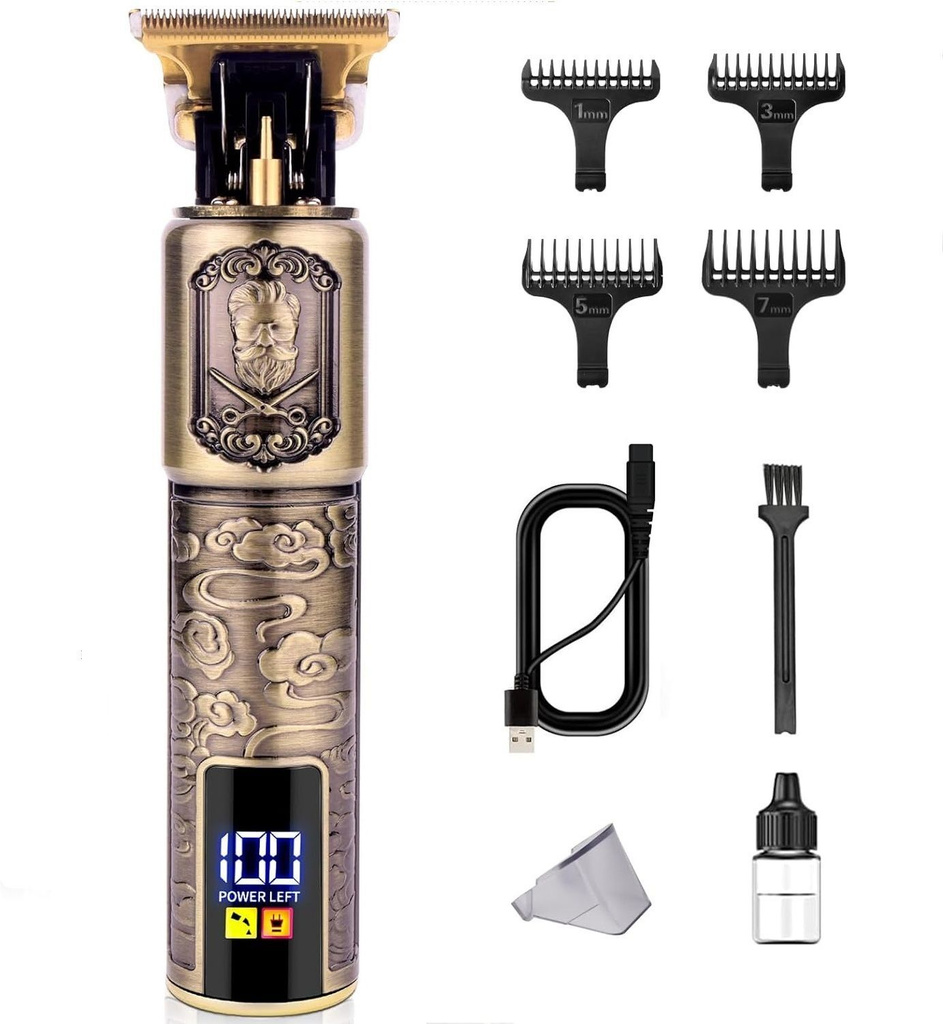 knidaa store Professional Trimmer 120 min Runtime 4 Length Settings Trimmer 120 min  Runtime 3 Length Settings (Gold)