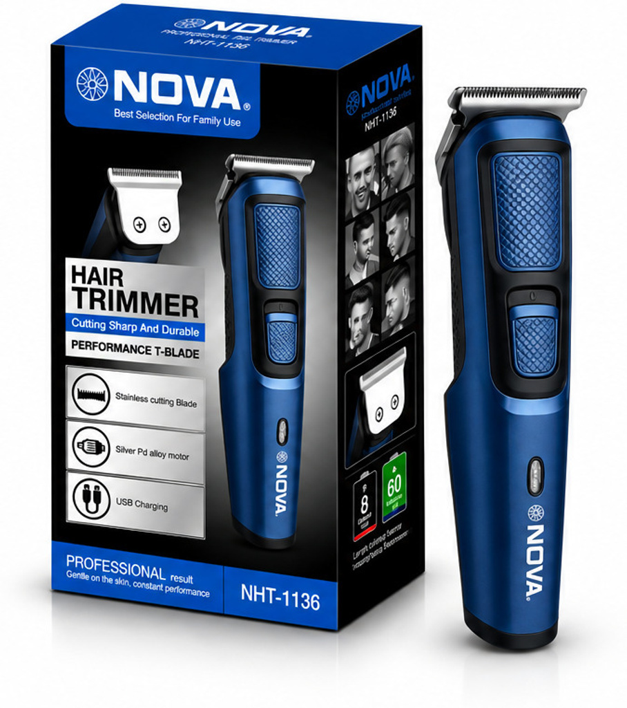NOVA NHT 1137 Trimmer 120 min  Runtime 4 Length Settings