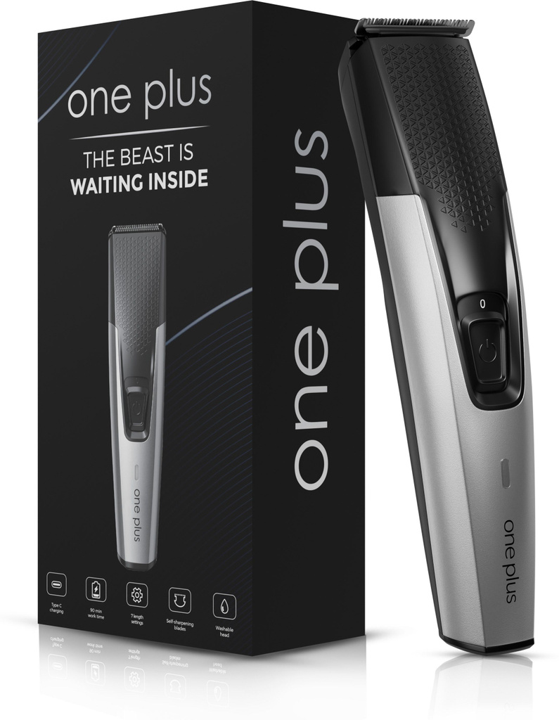 One Plus OP 535 Cordless Professional Hair Trimmer Stainless Steel Blade Waterproof Trimmer 90 min  Runtime 6 Length Settings