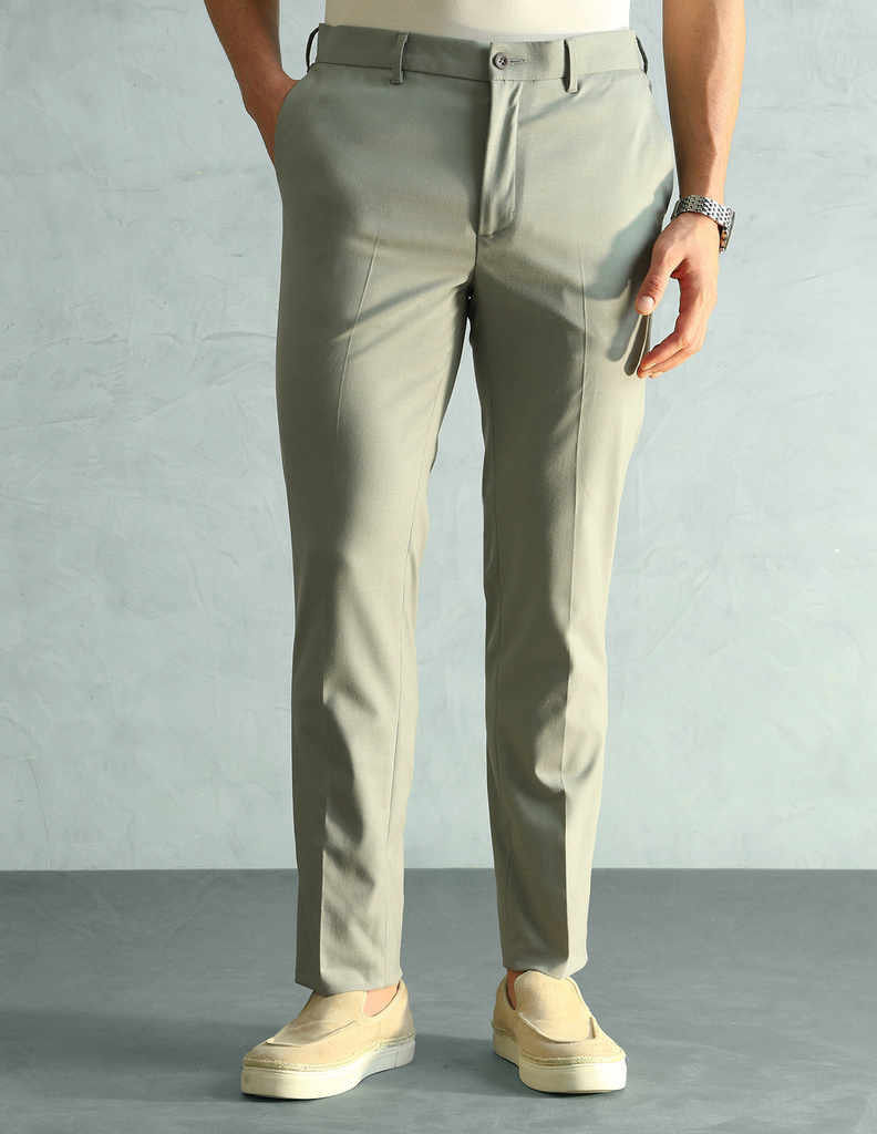 ARROW Slim Fit Men Green Trousers