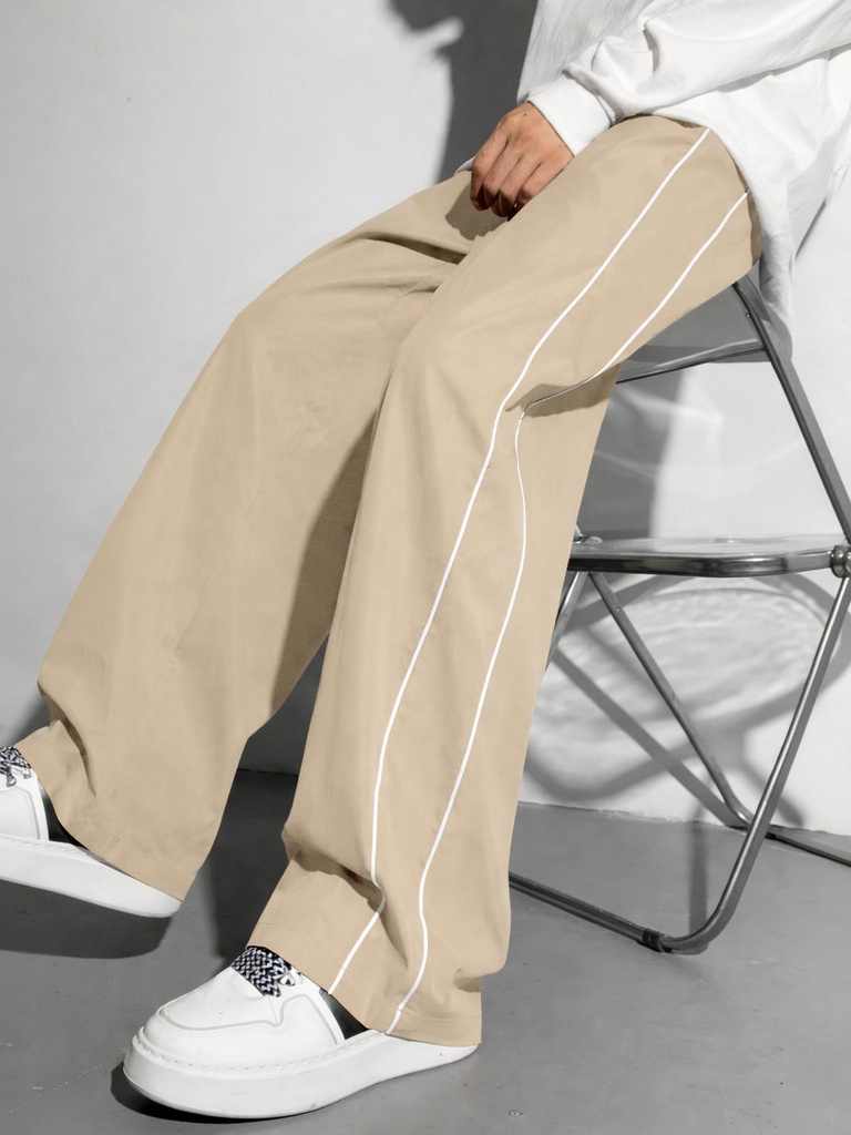 Amakriti Essence Loose Fit Men Beige Trousers