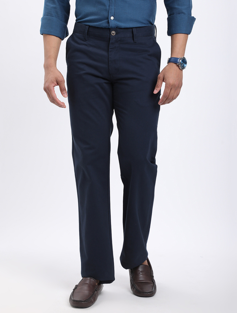INDIAN TERRAIN Regular Fit Men Dark Blue Trousers
