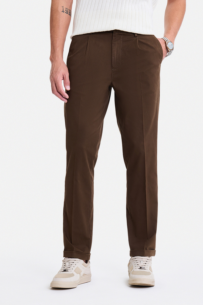 Snitch Slim Fit Men Brown Trousers