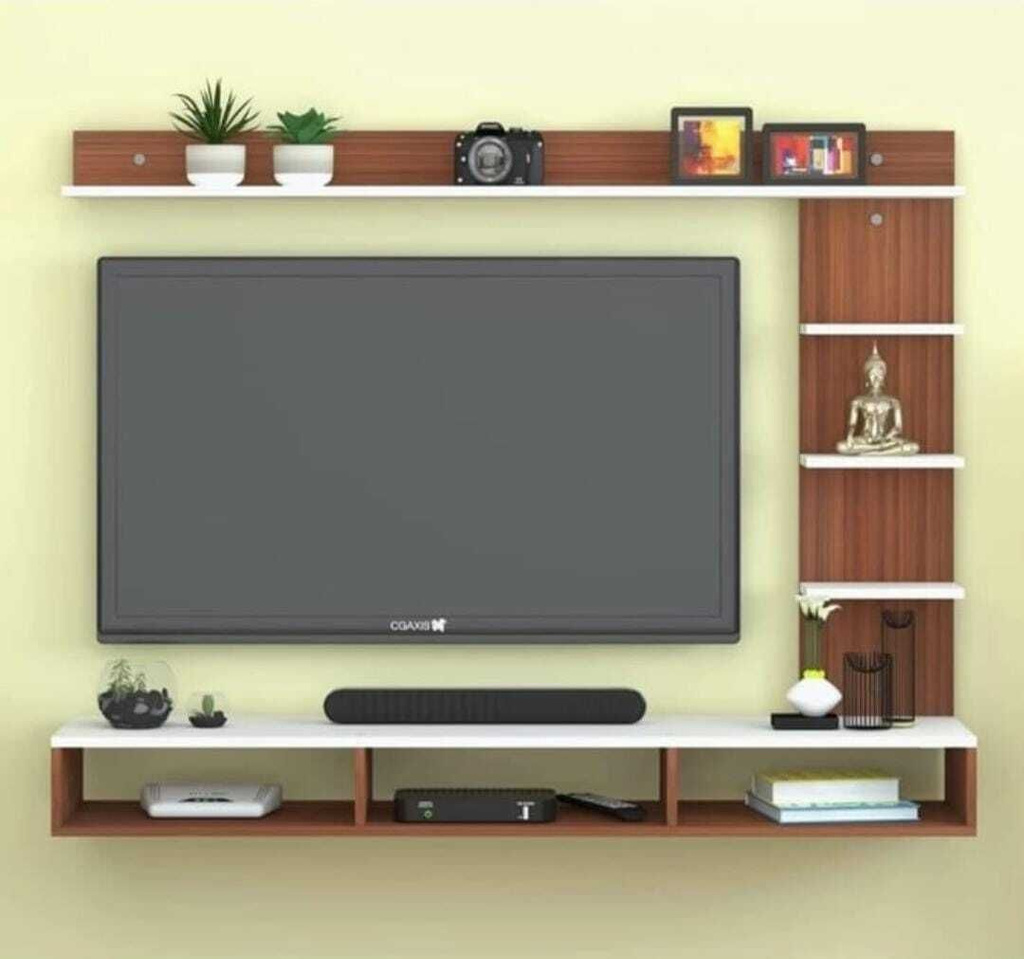 Engineered Wood TV Entertainment Unit (Finish Color - NATURAL / WHITE, DIY(Do-It-Yourself))