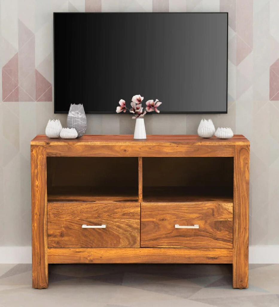 Allie Wood Arcadia Sheesham ( Rosewood) Engineered Wood TV Entertainment Unit