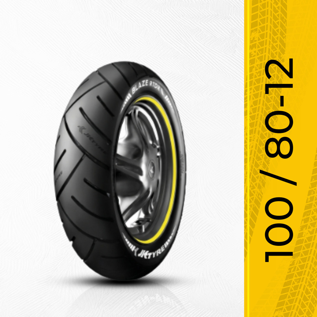 jk tyre 100 80 r12 blaze 44 tvs ntorq 125 front two wheeler