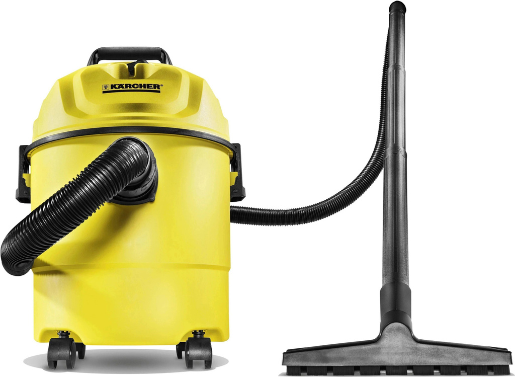 WD 1 * KAP Wet & Dry Vacuum Cleaner with Anti-Bacterial Cleaning, Reusable Dust Bag (Yellow & Black)