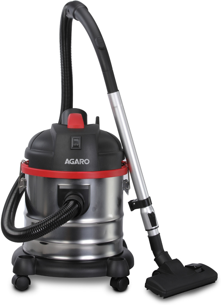 AGARO Ace Wet & Dry Vacuum Cleaner 1600 Watts, 21.5 kPa Suction Power with Dust Bag, 21 litres Tank Capacity, for Home Use, Blower Function, Washable 3L Dust Bag, Stainless Steel Body with Reusable Dust Bag