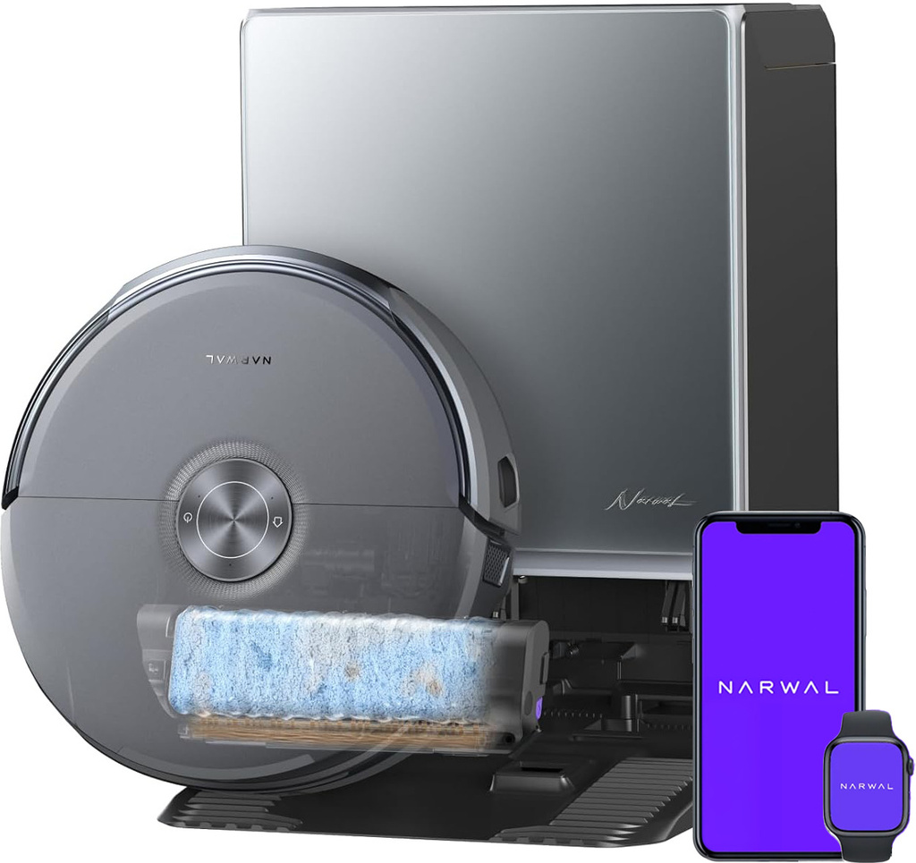 Narwal Flow 2 Robotic Floor Cleaner Self-Emptying & Refilling ,31,000Pa Suction, FlowWash Self-Cleaning ,AI Object Recognition, 212? Hot Water Mop Washing & Drying ,Tangle-Free Design