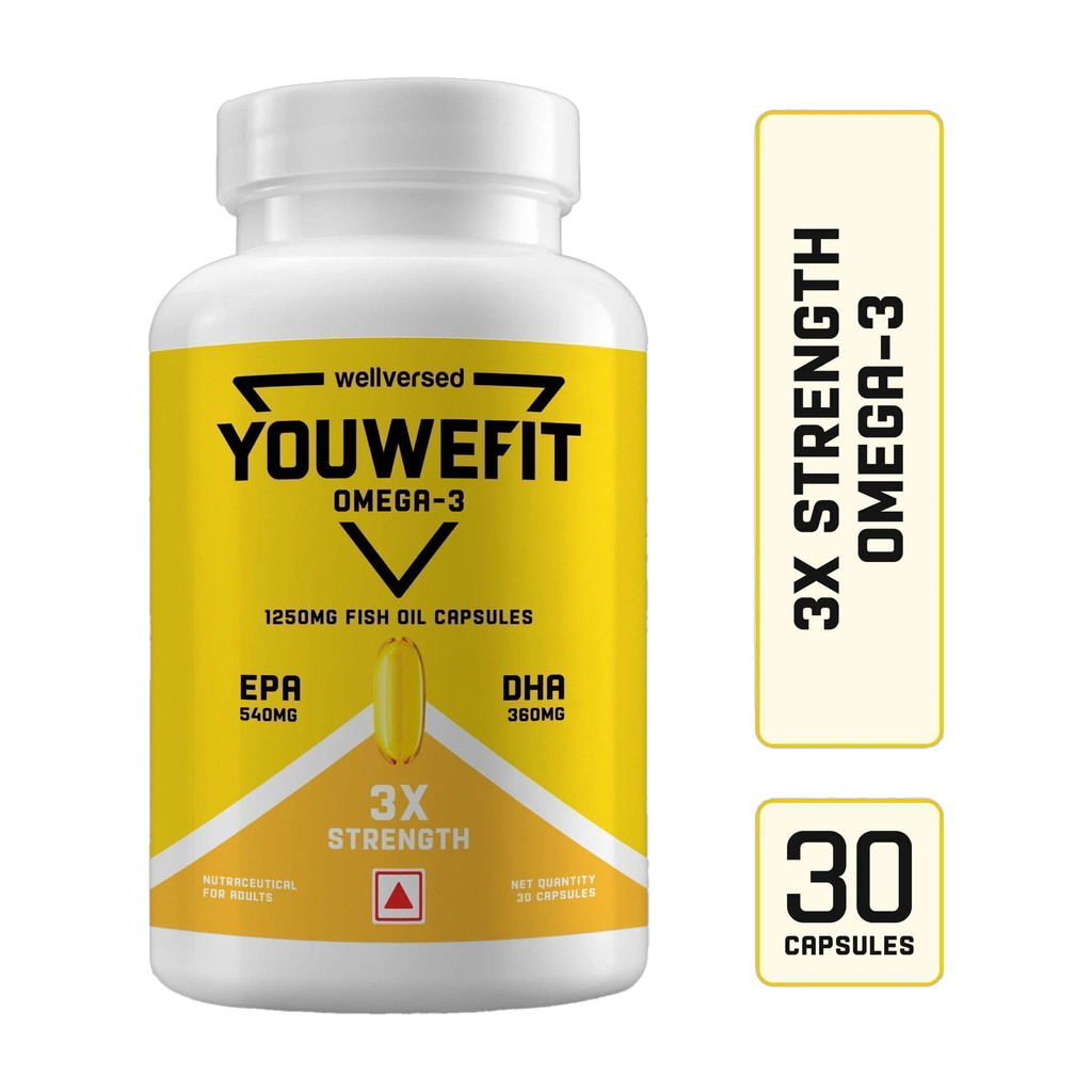youwefit omega 3 fish oil 1250mg triple strength capsules no fishy burps
