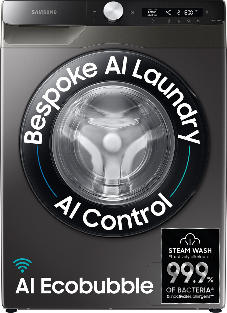 Samsung 8 kg 5 star, AI Control, AI Eco Bubble, Wi-Fi Fully Automatic Front Load Washing Machine with In-built Heater Black, Grey