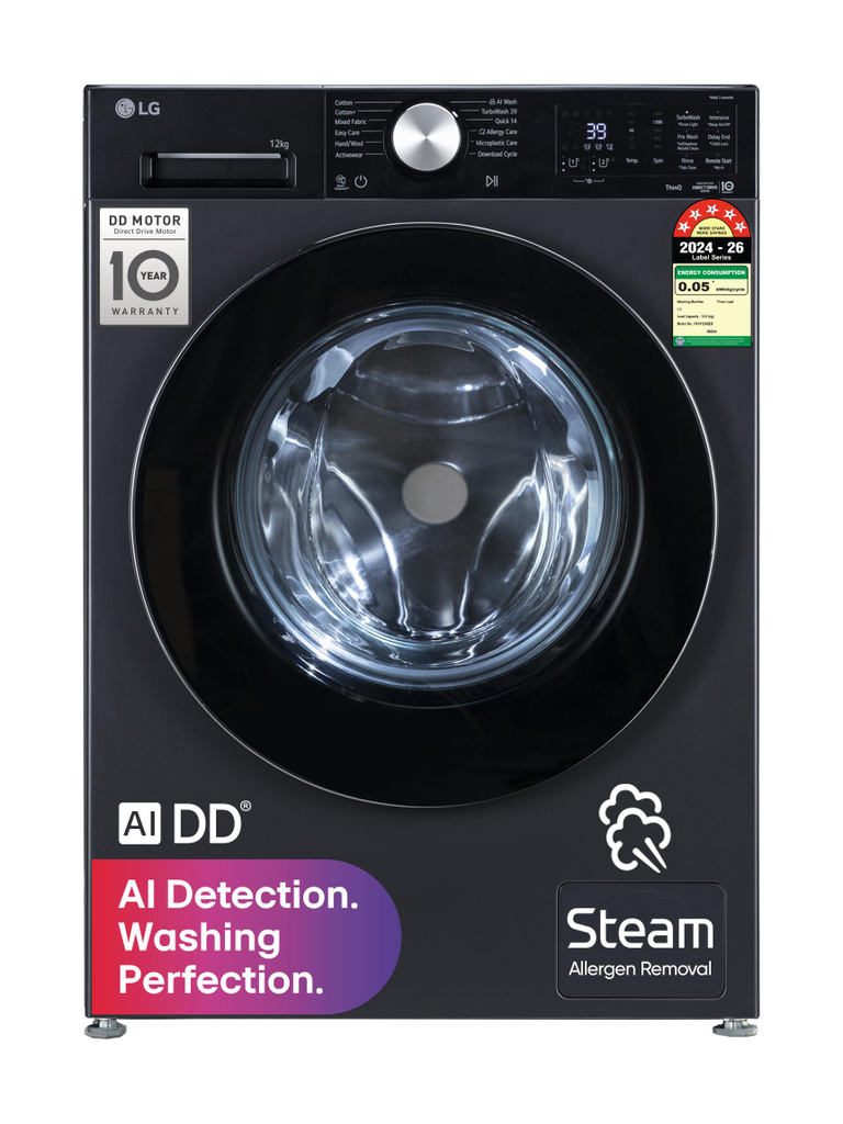 12 kg Fully Automatic Front Load with In-built Heater Grey…