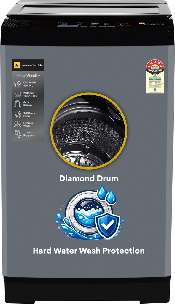 realme TechLife 10 kg Fully Automatic Top Load Washing Machine Grey