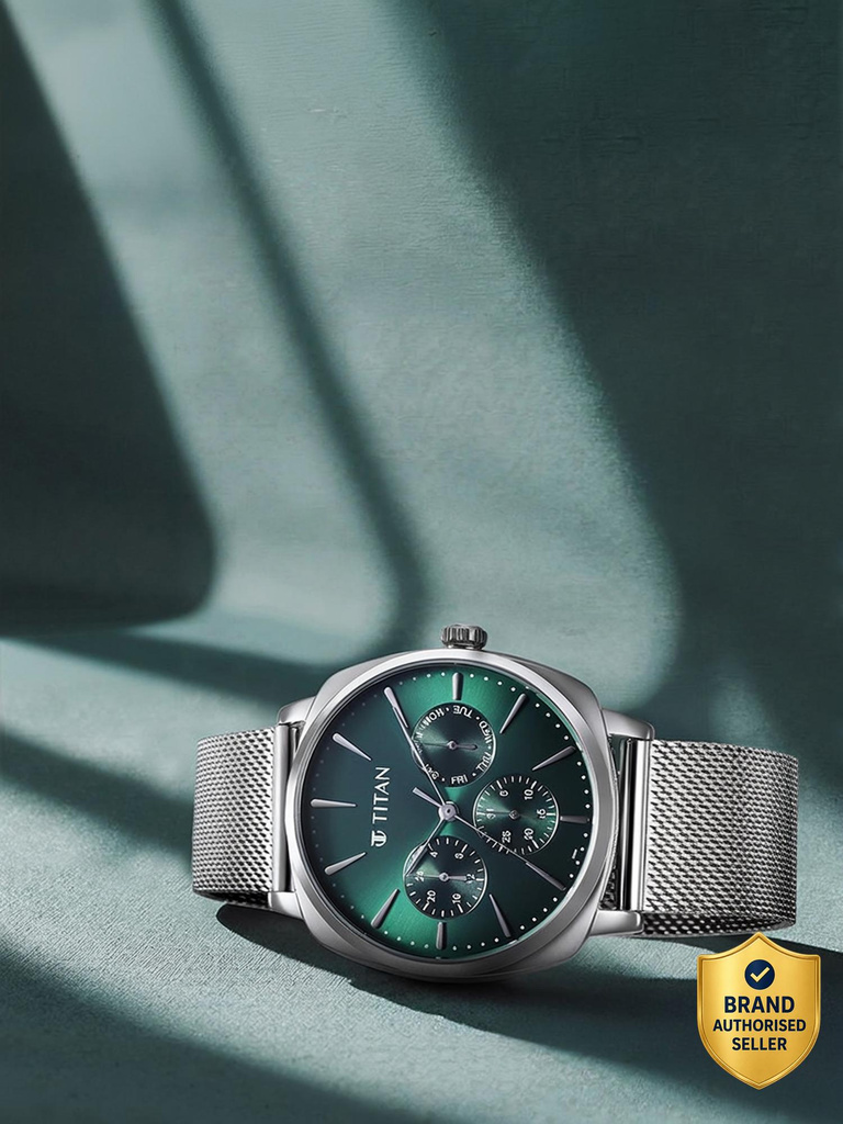 Titan Titan ClaSSique Suave Multifunction Green Dial Silver SS Strap Analog Watch  - For Men