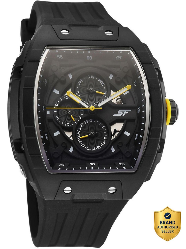 SF Maiden Voyage Multifunction Black Dial Black Silicon Strap Analog Watch  - For Men NU77180PP01