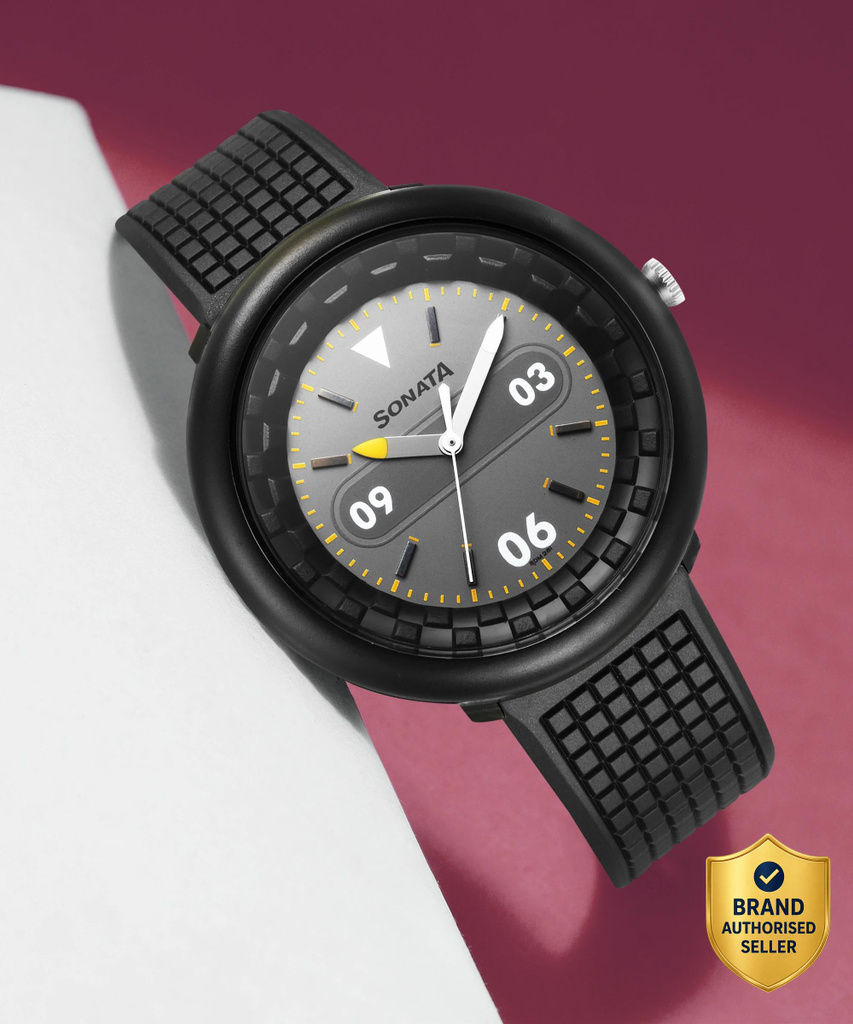sonata 77121pp03w f1 plastics analog watch men