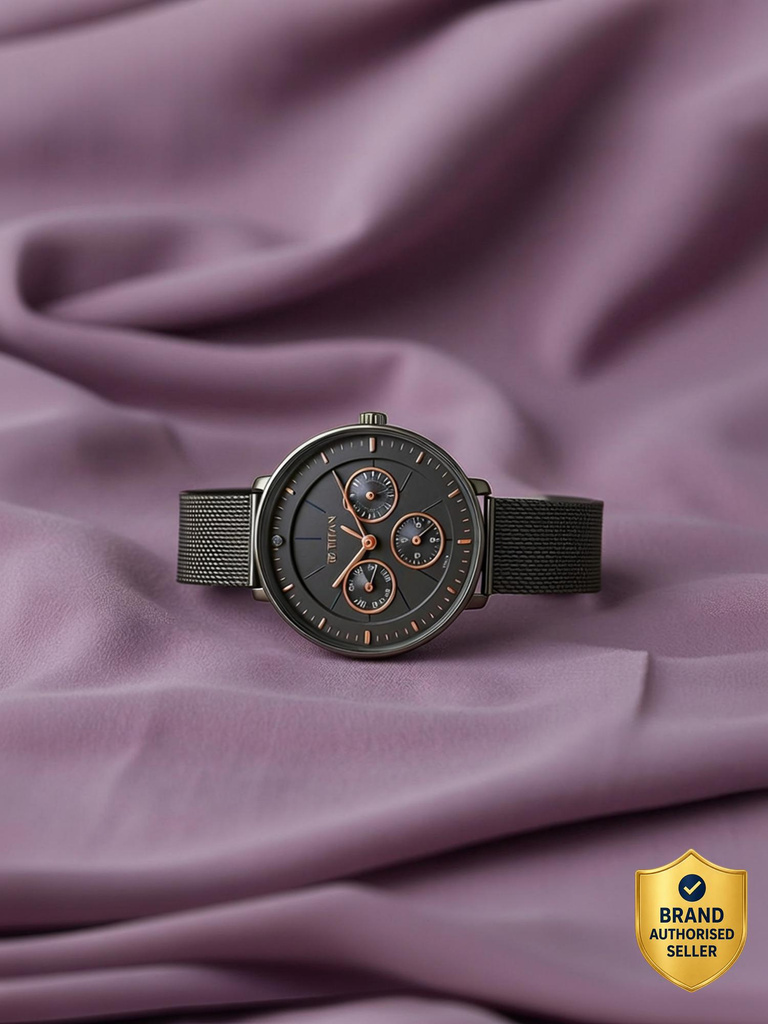 Titan Neo 7 Ladies Titan Neo Multifunction Grey Dial Grey Stainless Steel Strap Analog Watch  - For Women