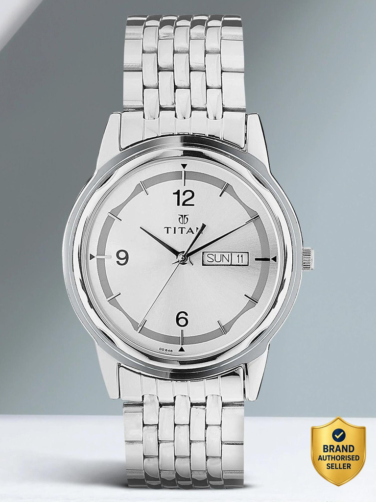 Titan NK1638SM01 Titan Workwear Silver Dial Silver Stainless Steel Strap Analog Watch  - For Men