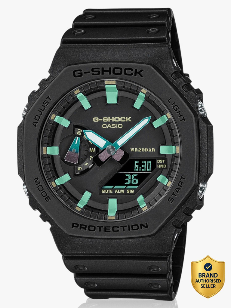 CASIO GA-2100RC-1ADR G-SHOCK Black-Rusted Dial Black Resin Strap Analog-Digital Watch  - For Men